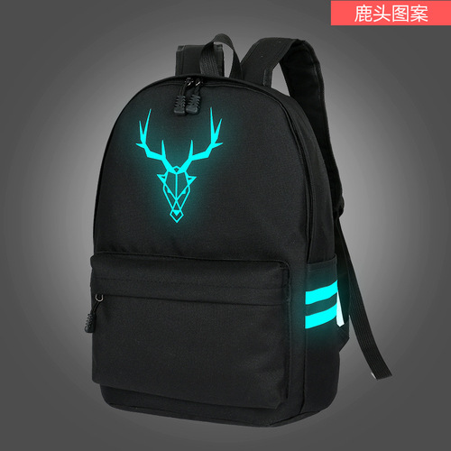 Luminous Double Shoulder Bag for Men, Advanced and Casual Canvas School Bag for College Students and High School Students, Large Capacity Travel Backpack