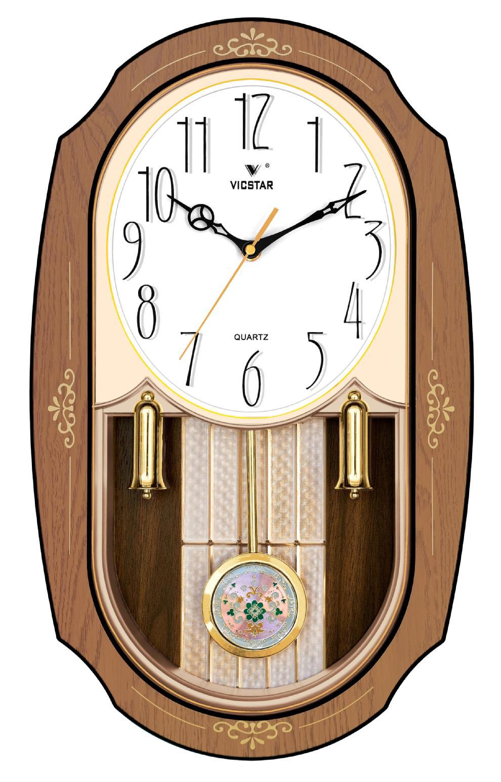 Reloj de pared oscilante de estilo europeo de venta directa, reloj de pared oscilante silencioso de la sala de estar