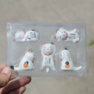 Керамические счастливые кошки палочки для еды Швабра ресторан отель принадлежности держатель палочек для еды держатель ручки котенка 104PVC коробка упаковка