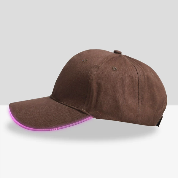 Brown hat pink light
