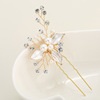 Hair accessory for bride, fashionable hairgrip handmade from pearl, Chinese hairpin, European style