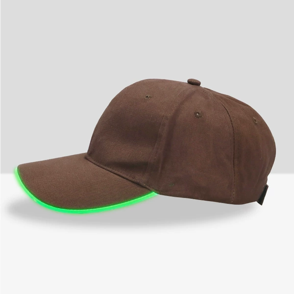 Brown hat green light