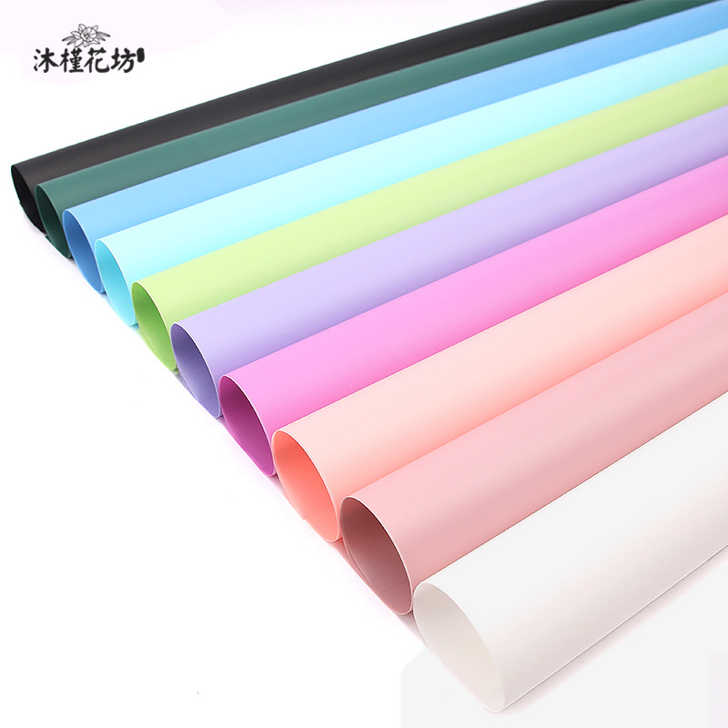 厂家批发鲜花包装纸纯色柔光雾面包花纸韩素包装纸材料花束包装纸