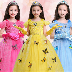 兒童萬聖節冰雪奇緣公主裙灰姑娘裙子女童秋裝艾莎連衣裙童裝愛莎