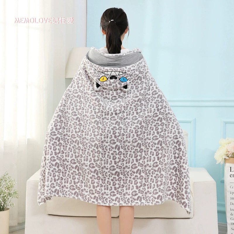 Фланель мультфильм леопардовый принт Усадьба шаль мыс Кондиционер одеяло полдень Досуг вздремнуть ленивые люди одеяло спальная одежда