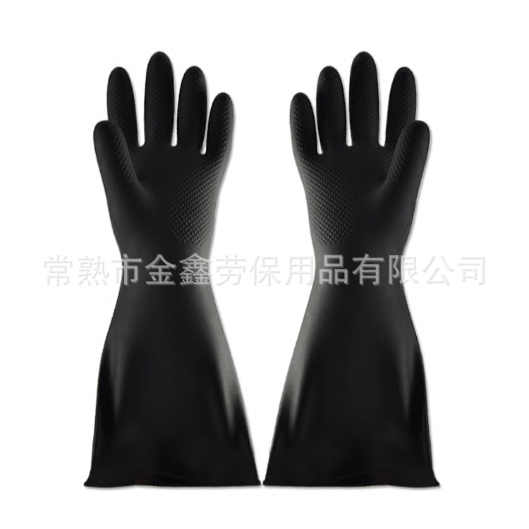 耐酸碱手套工业乳胶手套 加厚耐酸碱手套 加厚乳胶工业手套厂家