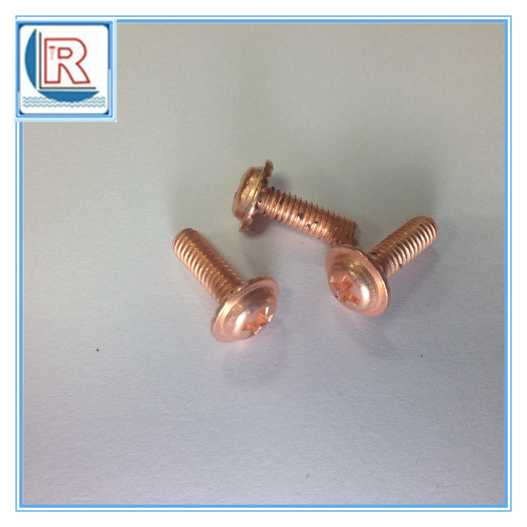 紧固件批发圆头带垫机牙螺丝PWM4*12 地线螺丝 镀铜螺丝