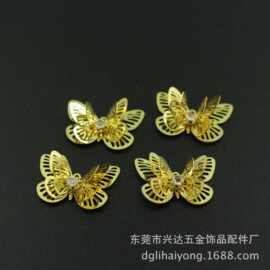 供应23*16MM三层组装蝴蝶花片 高档腐蚀铜花片蝴蝶批发