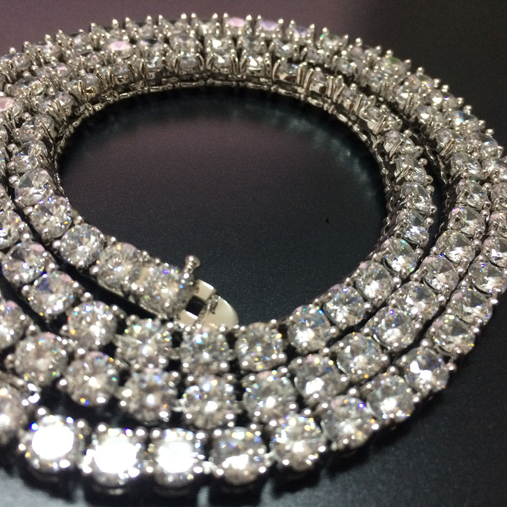 Collar de cadena de tenis de circón de personalidad europea y americana