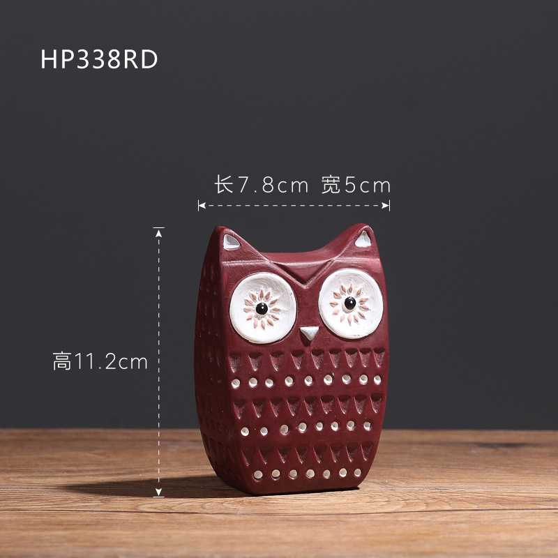 Búhos de cerámica pintados a mano decoraciones para el hogar creativo porche animal sala de estar TV gabinete decoración al por mayor