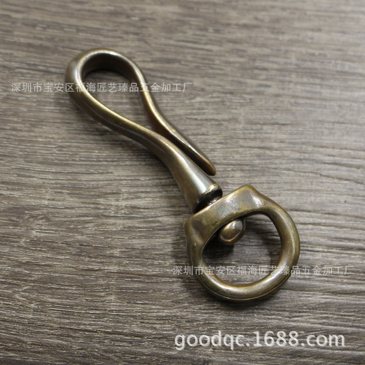 黄铜u型万向钩 钥匙铜光面钥匙钩个性复古s钩皮具箱包装饰钩u形钩