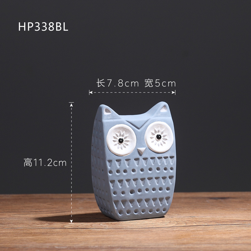 Búhos de cerámica pintados a mano decoraciones para el hogar creativo porche animal sala de estar TV gabinete decoración al por mayor