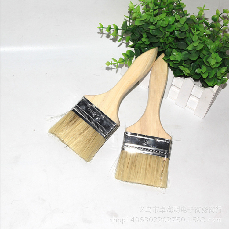 白木把油漆刷 木柄毛刷 木把刷子木柄毛扫 烧烤油刷