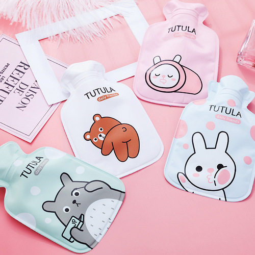 Cartoon water-filled hot water bottle student flush hand warmer advertising gift warm water bag polyester warm water filled hand warmer bag