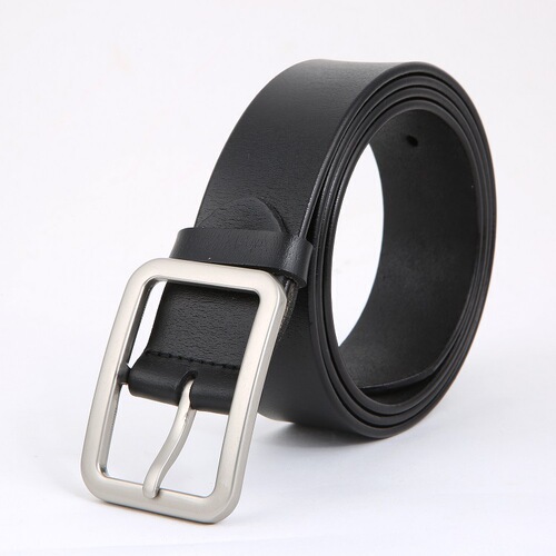 Men's cowhide belt, two-layer cowhide pin buckle, simple and fashionable business belt, Korean style youth casual belt, trouser belt