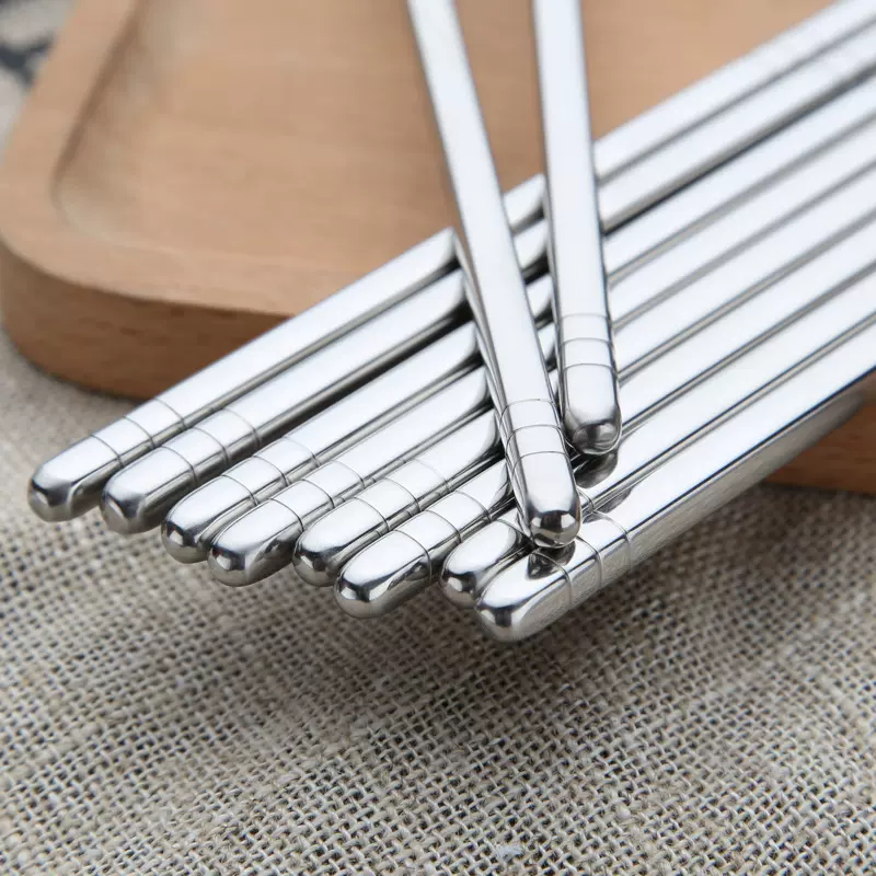 源头厂家304不锈钢六环筷子 家用韩式防滑儿童筷子套装餐厅餐具