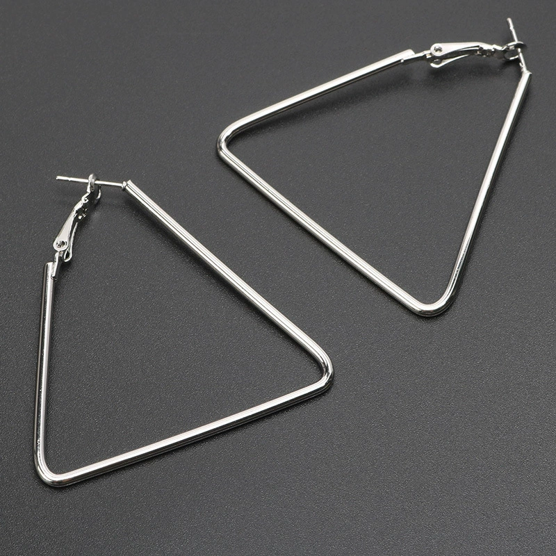 Exaggerated Love-Shaped Hoop Earrings, Metal Large 50 mm, 6 Styles, Lightweight 11 g