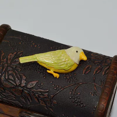 Handmade enamel oil dripping blue cyan bird brooch Galaxy European and American jewelry wholesale retro women's pins (Yaxa sancaqları) - yellow