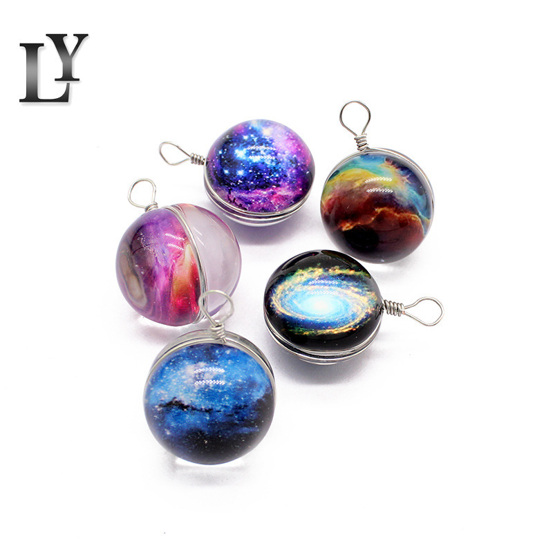 Manufacturer Wholesale Dreamy Starry Sky Double-Sided Glass Ball Pendant Time Gem DIY Handmade Jewelry Accessories Pendant for Women Manufacturer Wholesale Dreamy Starry Sky Double-Sided Glass Ball Pendant Time Gem DIY Handmade Jewelry Accessories Pendant for Women