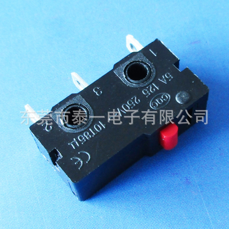 东莞供应三脚小型行程开关小家电适用优质无柄红点微动开关KW12-A