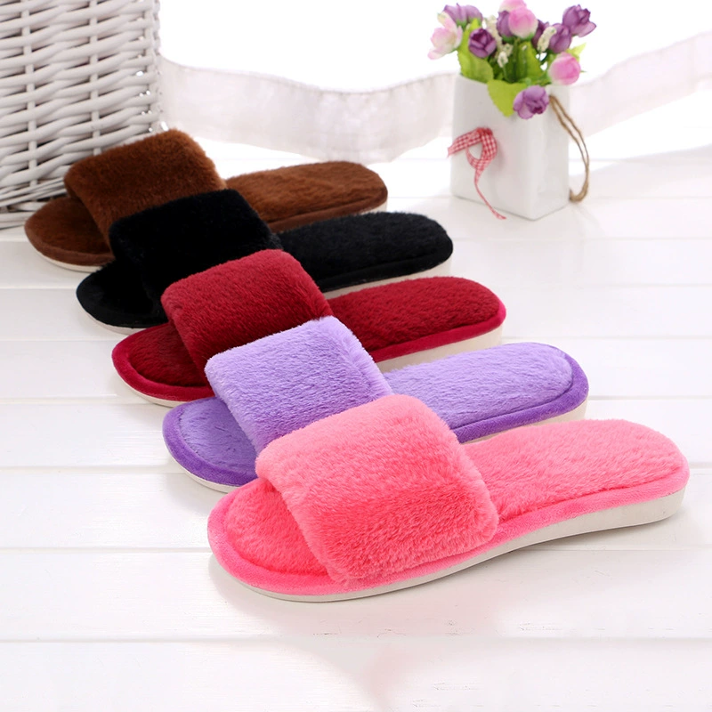 2017, хлопковые тапочки для дома, парные хлопковые тапочки, плюшевые меховые тапочки с одним словом, домашняя обувь, прямые продажи, утолщенные домашние тапочки для отдыха