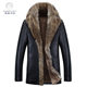 Winter New Raccoon Big Fur Collar Fur One Men's Haining Mid-length Fur Thickened Coat Genuine Leather Coat