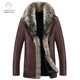 Winter New Raccoon Big Fur Collar Fur One Men's Haining Mid-length Fur Thickened Coat Genuine Leather Coat