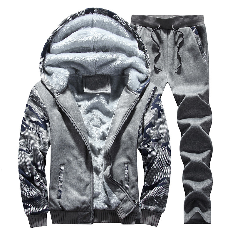 Herrenbekleidung Große Größe Winter Plus Samt Langarm Anzug_voghion.com