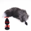 Small black silicone mysterious fox tail 40cm