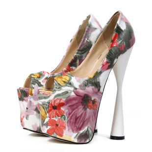 �����uͨ�¿�߸�19cm�ָ���ˮ̨�~����Ƥӡ��50�aŮЬ��a��Ь