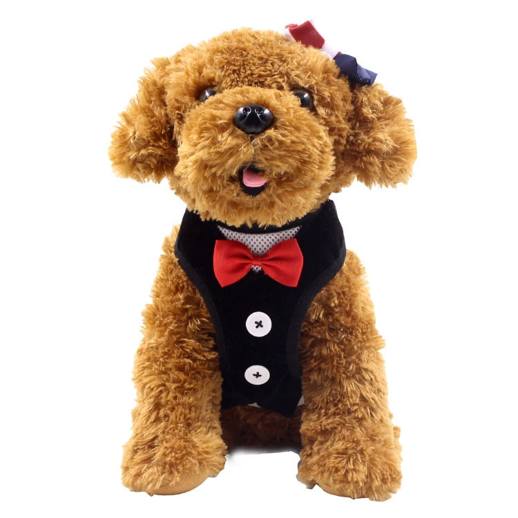 Шлейка для собак в виде жилета, дышащий нейлон, дизайн бабочка-т tuxedo, размеры S–L (вариант поводка 120 см)
