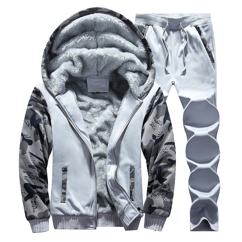 Herrenbekleidung Große Größe Winter Plus Samt Langarm Anzug_voghion.com