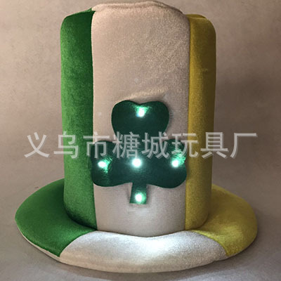 LED luminoso sombrero fiesta sombrero irlandés Festival sombrero trébol sombrero afortunado rendimiento suministros Topper