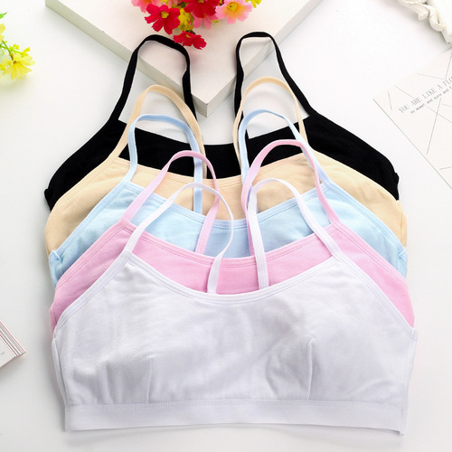 Factory direct sales girls' tube top cotton primary school student vest suspender development period no steel ring bra girl underwear brand