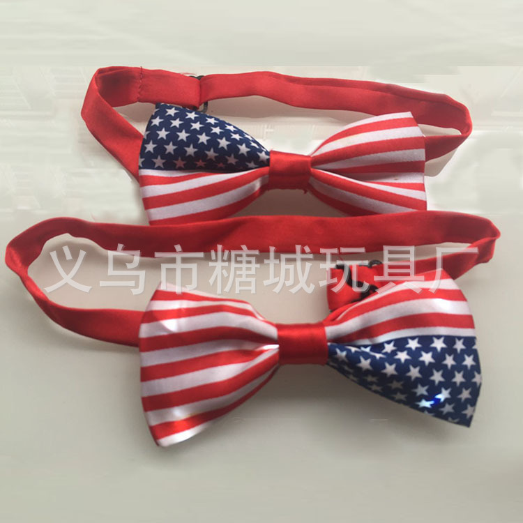 LED luminoso moda bandera pajarita estilo británico vestido pajarita suministro Estados Unidos Reino Unido Australia