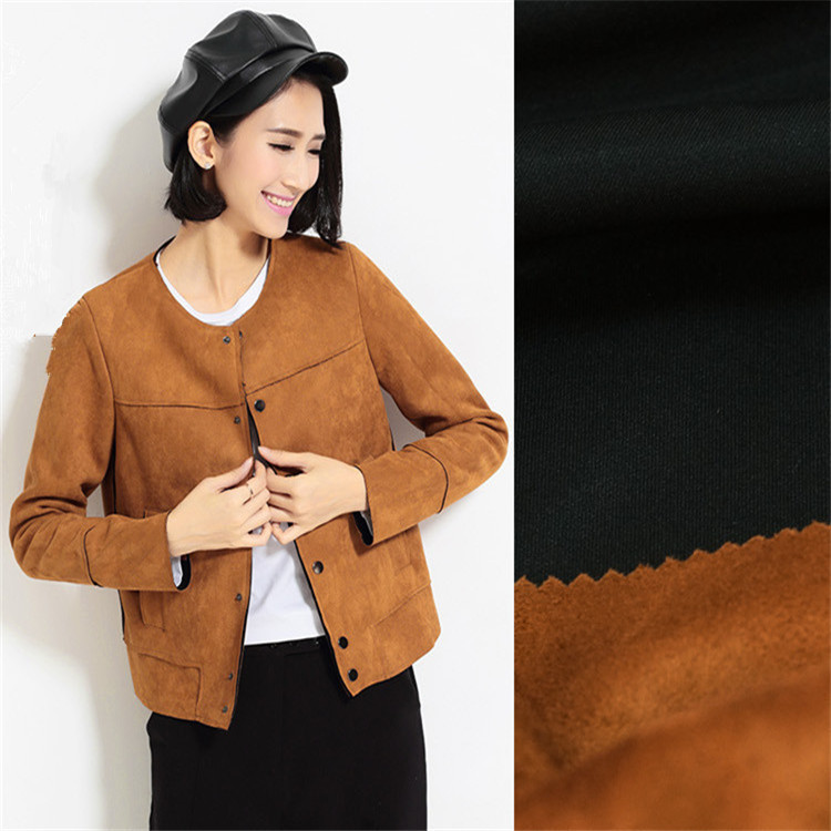 经向麂皮绒300D阳离子7S棉几皮绒防水冲孔锦涤双色麻灰磨砂绒布