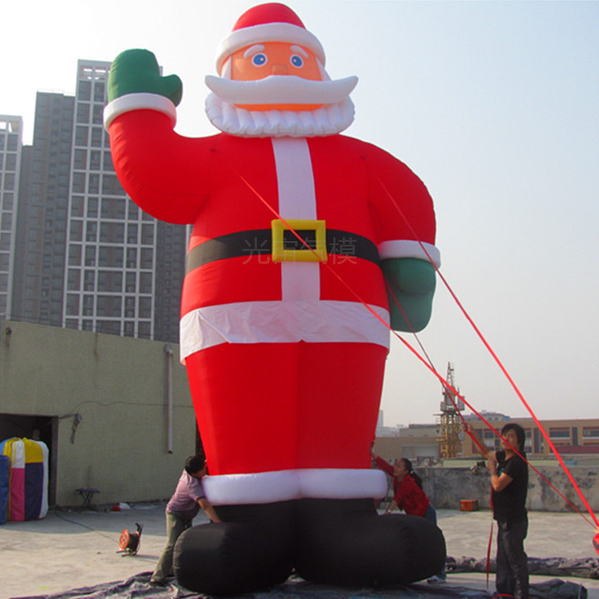 厂家批发圣诞老人卡通 充气雪人火车商场广告拱门 圣诞节布置道具