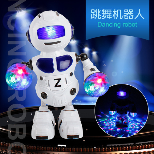 Electric dancing and drumming robot, educational and creative children's light and music toys, happy little drummer robot