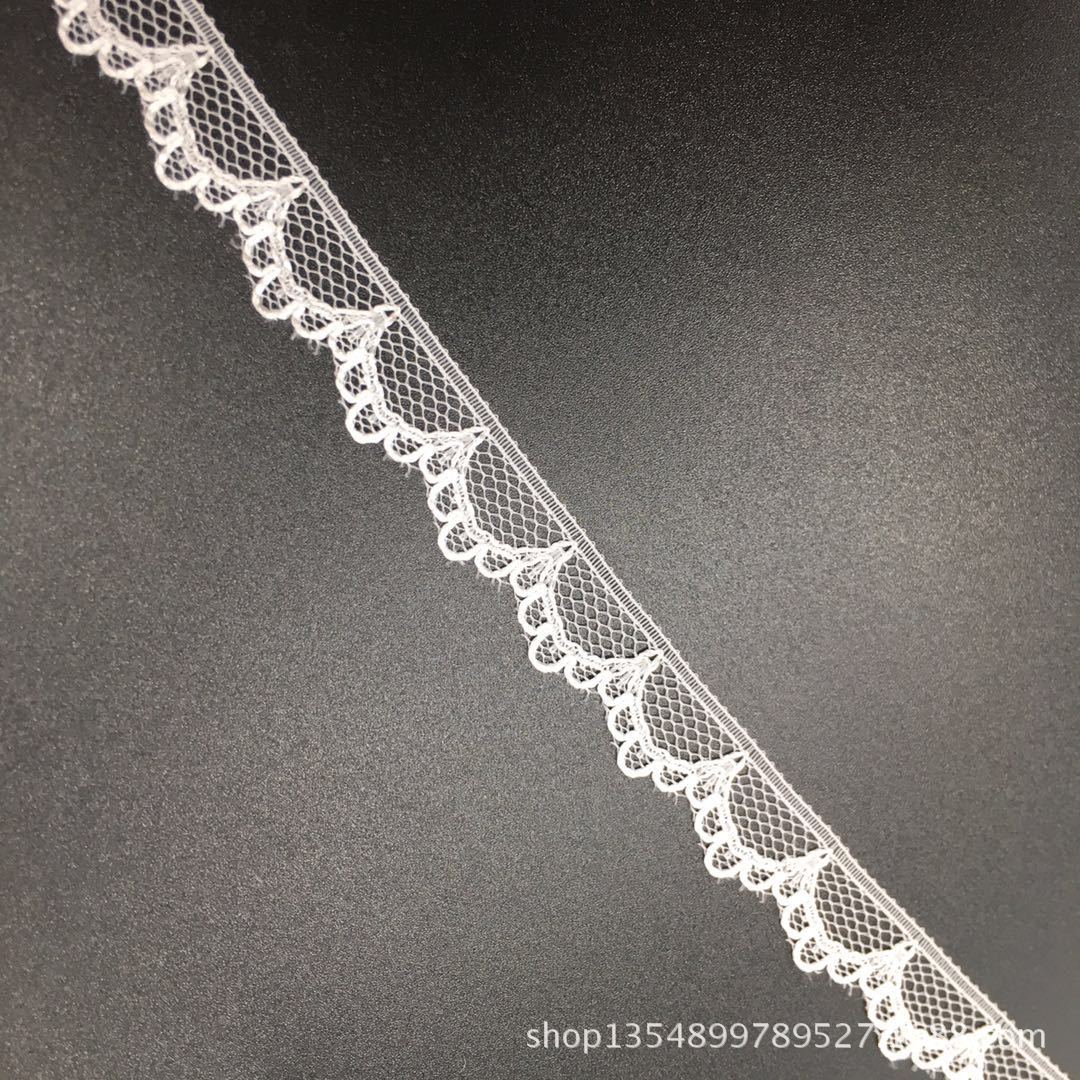 厂家现货批发1cm台湾版高品质无弹有光265单边小蕾丝花边