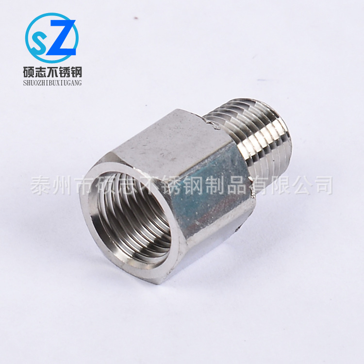 304不锈钢接头 内M14*1.5 外1/2螺纹连接 压力表转换接头