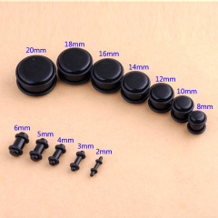 Online Small Batch Wholesale Black Acrylic UV Segment Earrings in Multiple Sizes Set Earring Expander Bone Stick