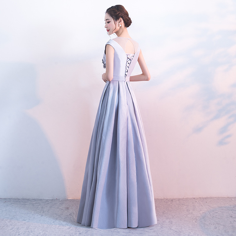 Vestido de noche para mujer, estilo largo, nuevo modelo de verano 2026, elegante vestido de anfitriona para banquetes, corte ajustado, estilo princesa, versión coreana. image 5