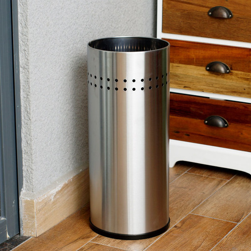 Orientech Stainless Steel Long Handle Umbrella Storage Bin Household Hotel Lobby Round Floor Umbrella Storage Rack