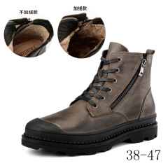 Autumn and winter new men's high-top Martin boots men's high-top distressed retro British large-size thick-soled men's boots with increased height and cotton