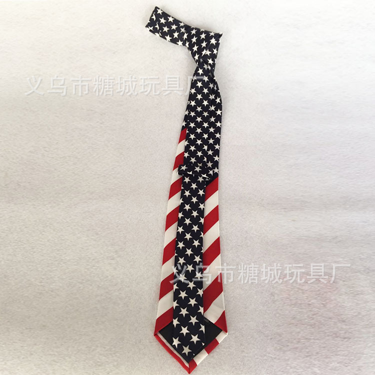 Suministro al por mayor suministro corbata Comercio exterior Exportación bandera americana collar clip corbata fábrica Ventas Directas personalizadas LED luminoso