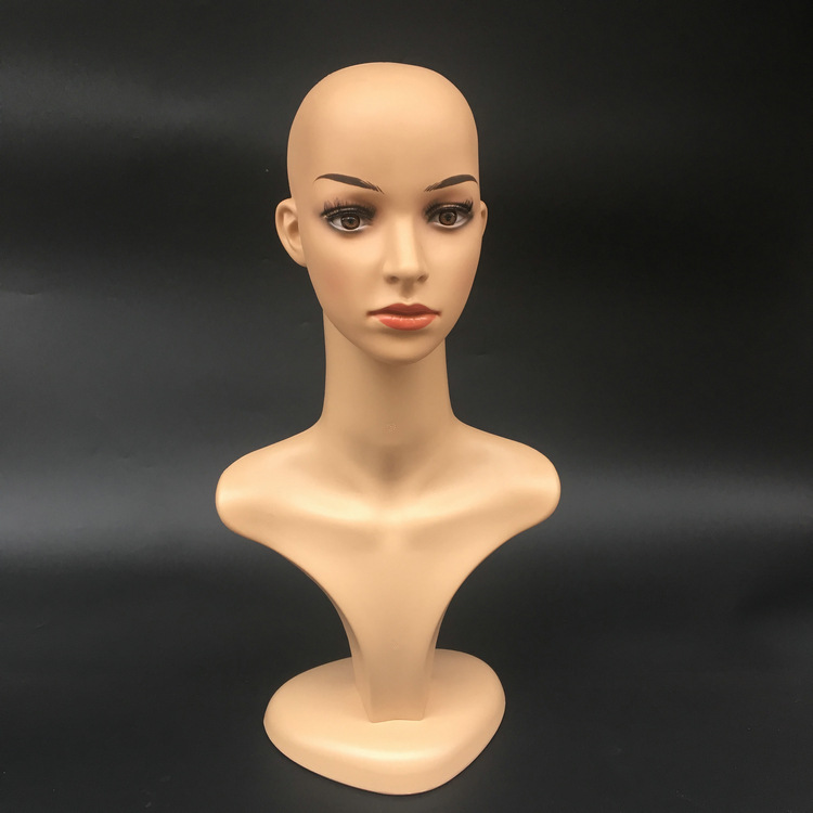 Factory wholesale half plastic wig model necklace display props female head model a generation of hair