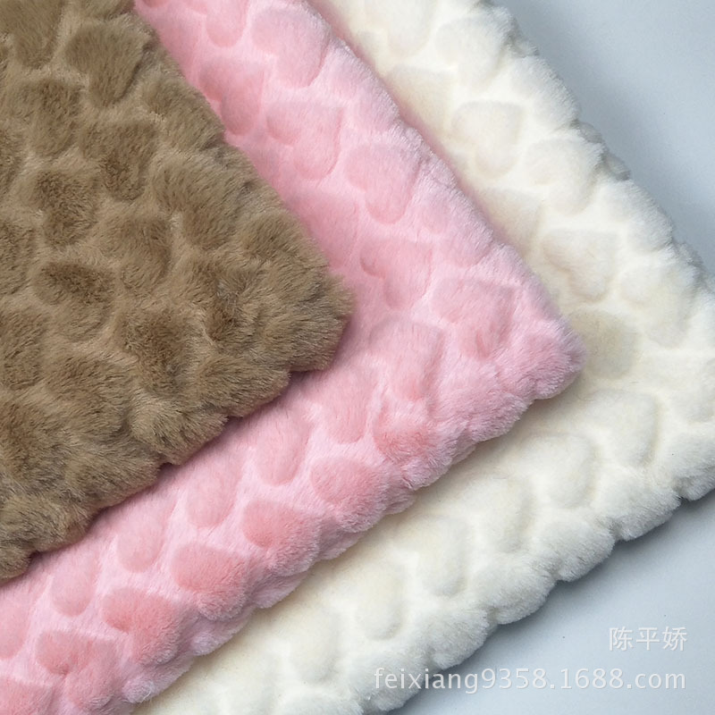 Factory spot embossed small rabbit velvet love imitation rabbit fur artificial plush autumn and winter clothing toys home textile fabric