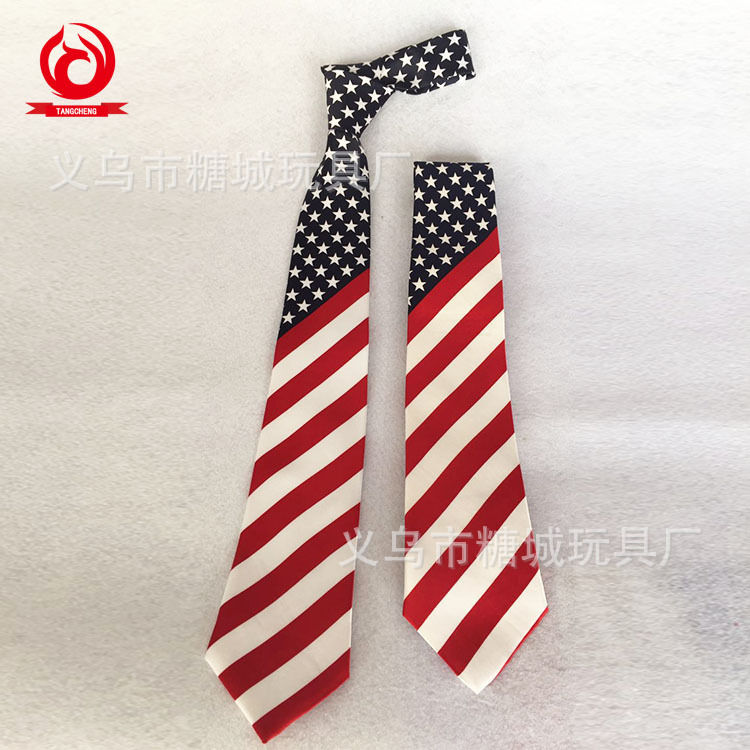 Suministro al por mayor suministro corbata Comercio exterior Exportación bandera americana collar clip corbata fábrica Ventas Directas personalizadas LED luminoso