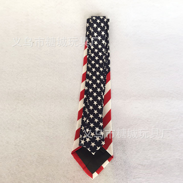 Suministro al por mayor suministro corbata Comercio exterior Exportación bandera americana collar clip corbata fábrica Ventas Directas personalizadas LED luminoso