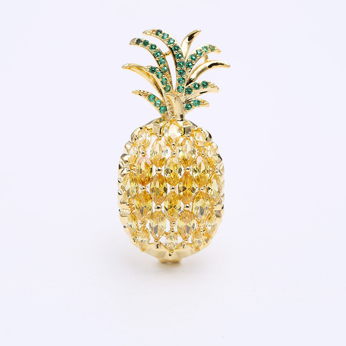  New Brooch Women's Pineapple Fruit Japanese and Korean Temperament Personality Girl Fashion Corsage Coat Accessories